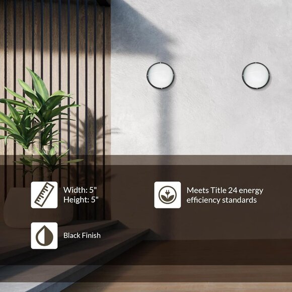 Sea Gull Bayside Outdoor Light Fixture Black Wall or Ceiling Mount 83057-12 - Picture 4 of 5